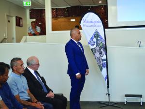 Peeni Henare speaking at Whānua ora centre anniversary