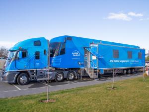 Mobile Health's mobile surgical bus (current colours in 2020)