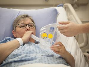 Obese woman in hospital