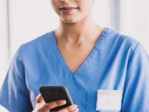 Nurse on cellphone