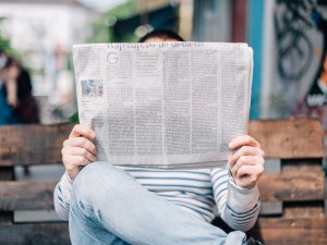 Man reading a newspaper