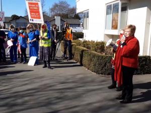 Chris Wilson addressing rally in Chch 3 Sep 2020