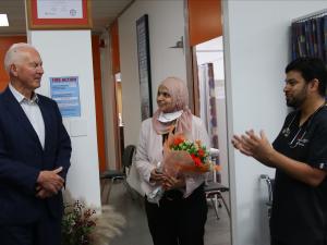 Wayne Williams, Sobia Imran, Imran Zia at Lifeline Medical Centre