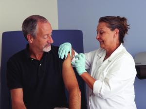 Nurse administers a vaccine