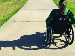 Woman in wheelchair