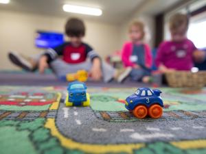 Preschool, children, playing, toys