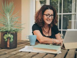 Woman on tablet