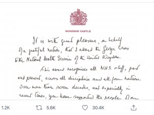 queen's tweet - NHS