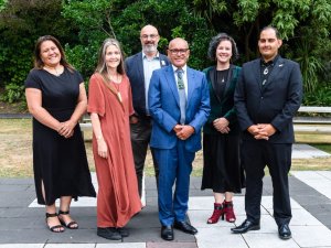 Dr Jemaima Tiatia-Seath, Professor Sunny Collings, Kevin Hague, Hayden Wano (Chair), Taimi Allan, and Alexander El Amanni.