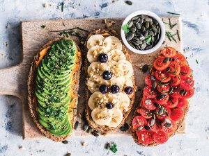 Bread with toppings