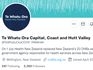 Te Whatu Ora Capital, Coast and Hutt Valley Twitter