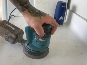 The hand-held sander