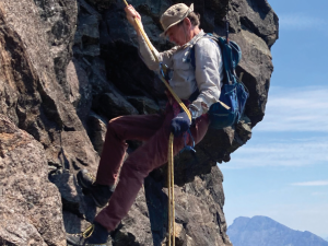 Scottish mountain Sgurr Dubh Mor abseil off lower summit CR Martin London