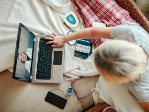 telehealth woman laptop iStock CR Maria Symchych Navrotska 