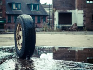 Old car wheel