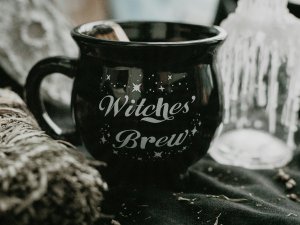 Black mug on table