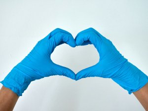 Gloves, hands, heart