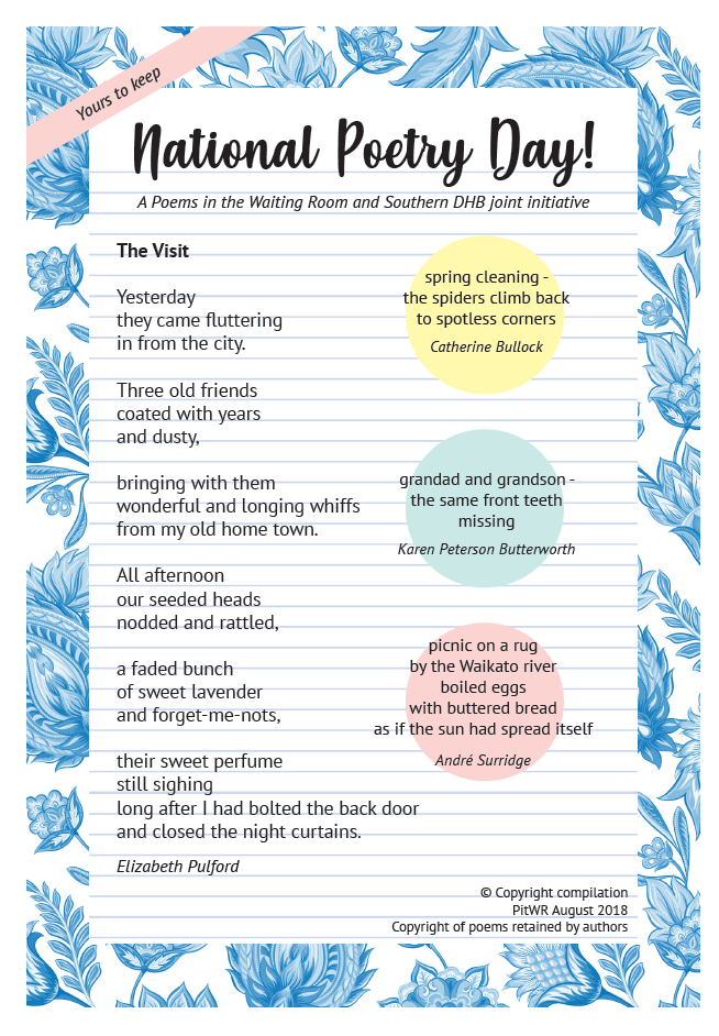 Southern DHB celebrates national poetry day with meal tray poems | New ...