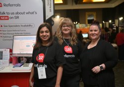 SR Referrals client support staff Athulya Mohandas and Shona Cribb and support manager Amy Moyle [Image: NZD]