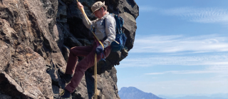 Scottish mountain Sgurr Dubh Mor abseil off lower summit CR Martin London